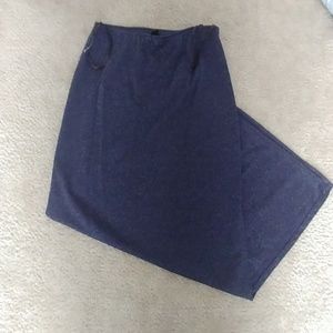 Midi Blue Sparkly skirt w/ a mid thigh slit